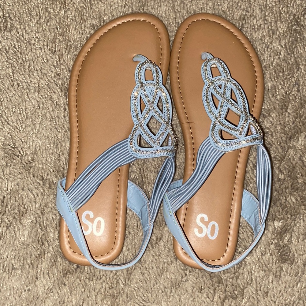 Pastel Blue, Diamond, Sandals